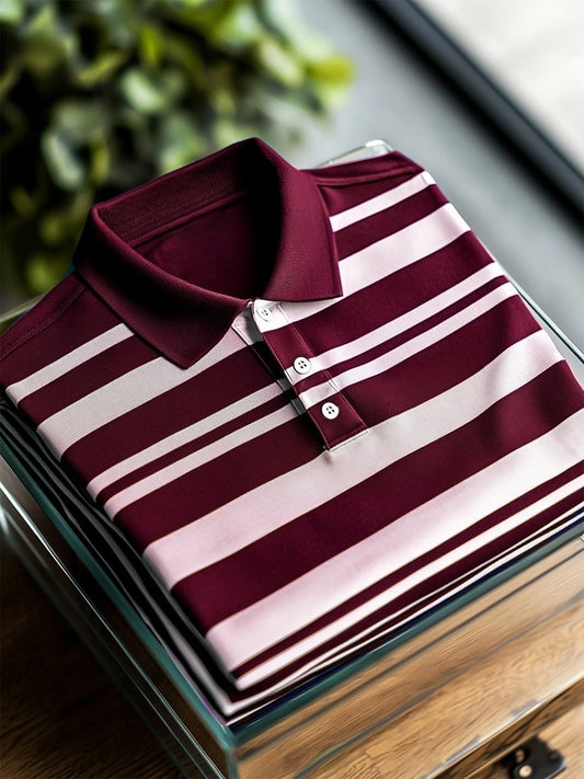 Men's Business Casual Button Short Sleeve Polo Shirt