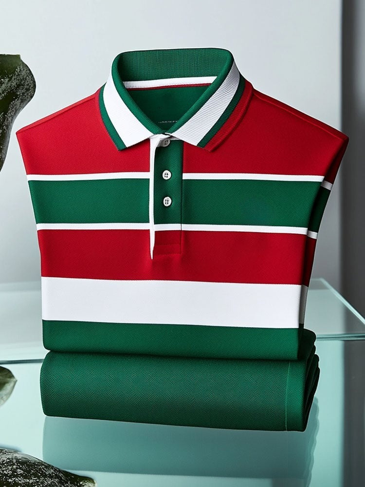 Men's Business Logo Button-Down Short Sleeve Polo Shirt