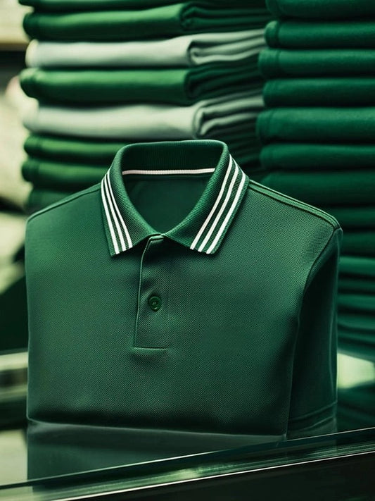 Men's Classic Business    Logo Short Sleeve Polo Shirt