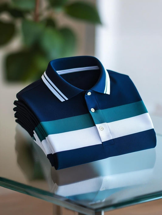 Men's Business Casual Button Short Sleeve Polo Shirt