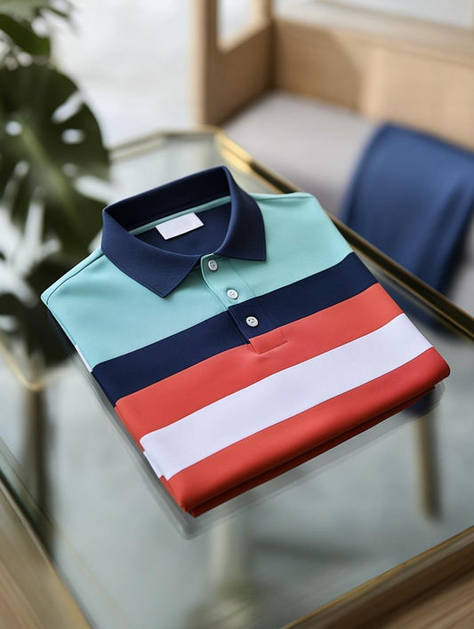 Men's Business Casual Button Short Sleeve Polo Shirt