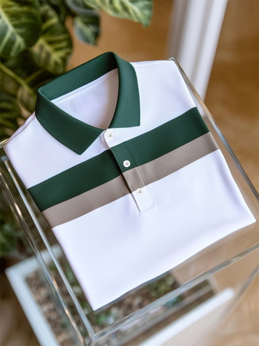 Men's Business Casual Button Short Sleeve Polo Shirt