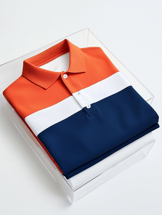 Men's Business Casual Button Short Sleeve Polo Shirt