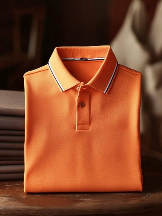 Men's Classic Business    Logo Short Sleeve Polo Shirt