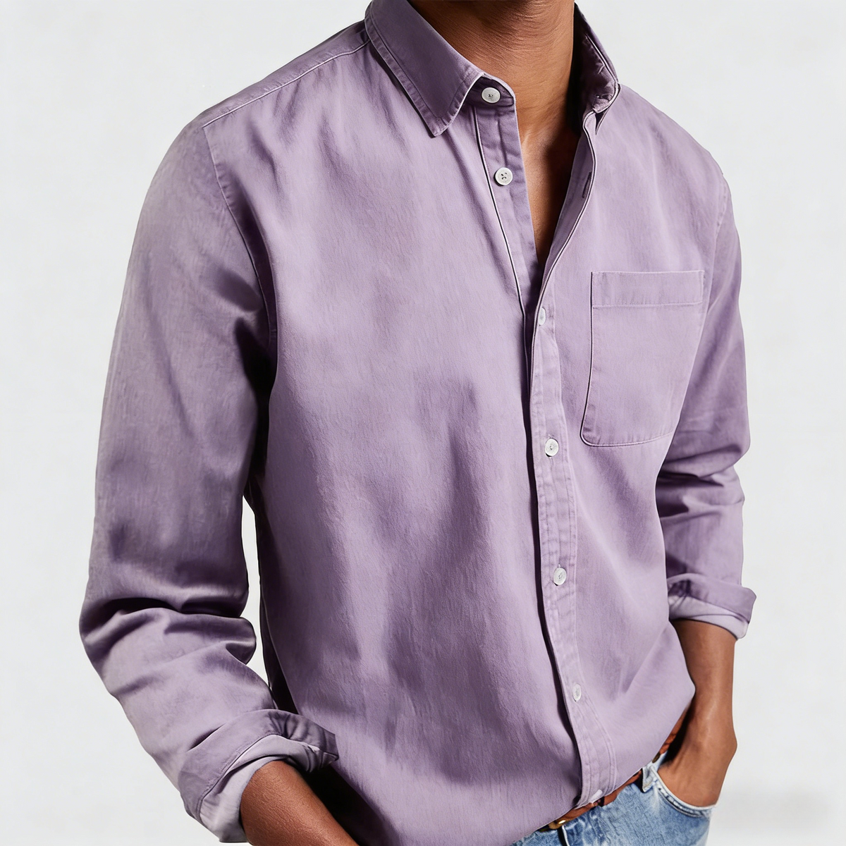 Gentleman's Casual Cotton Basic Shirt