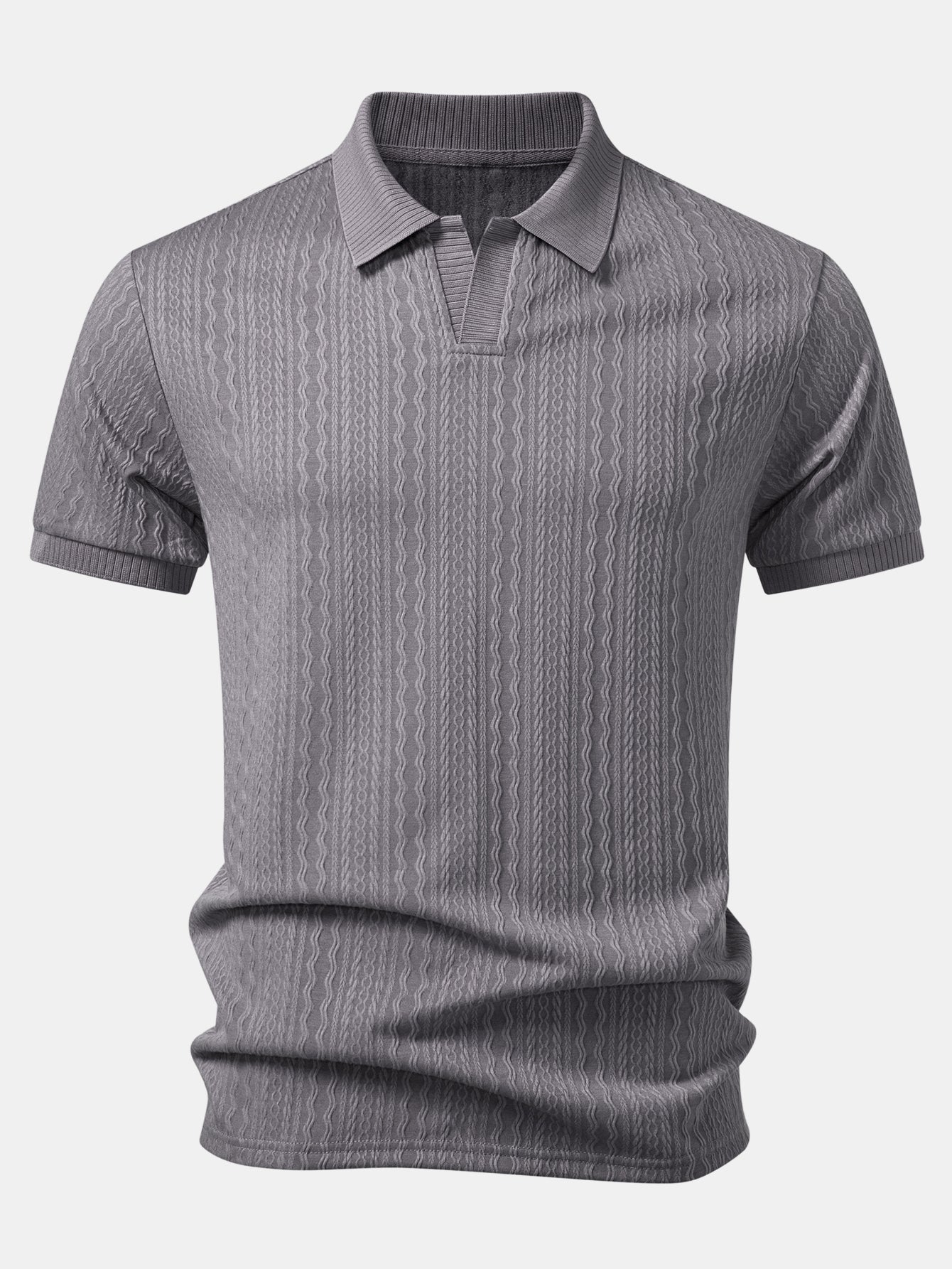 Twisted Jacquard Johnny Collar Polo