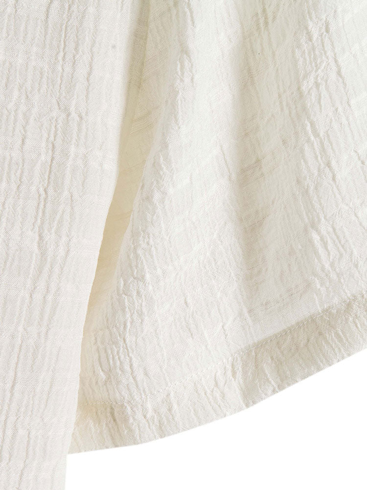 Textured Fabric Short Sleeve Shirt