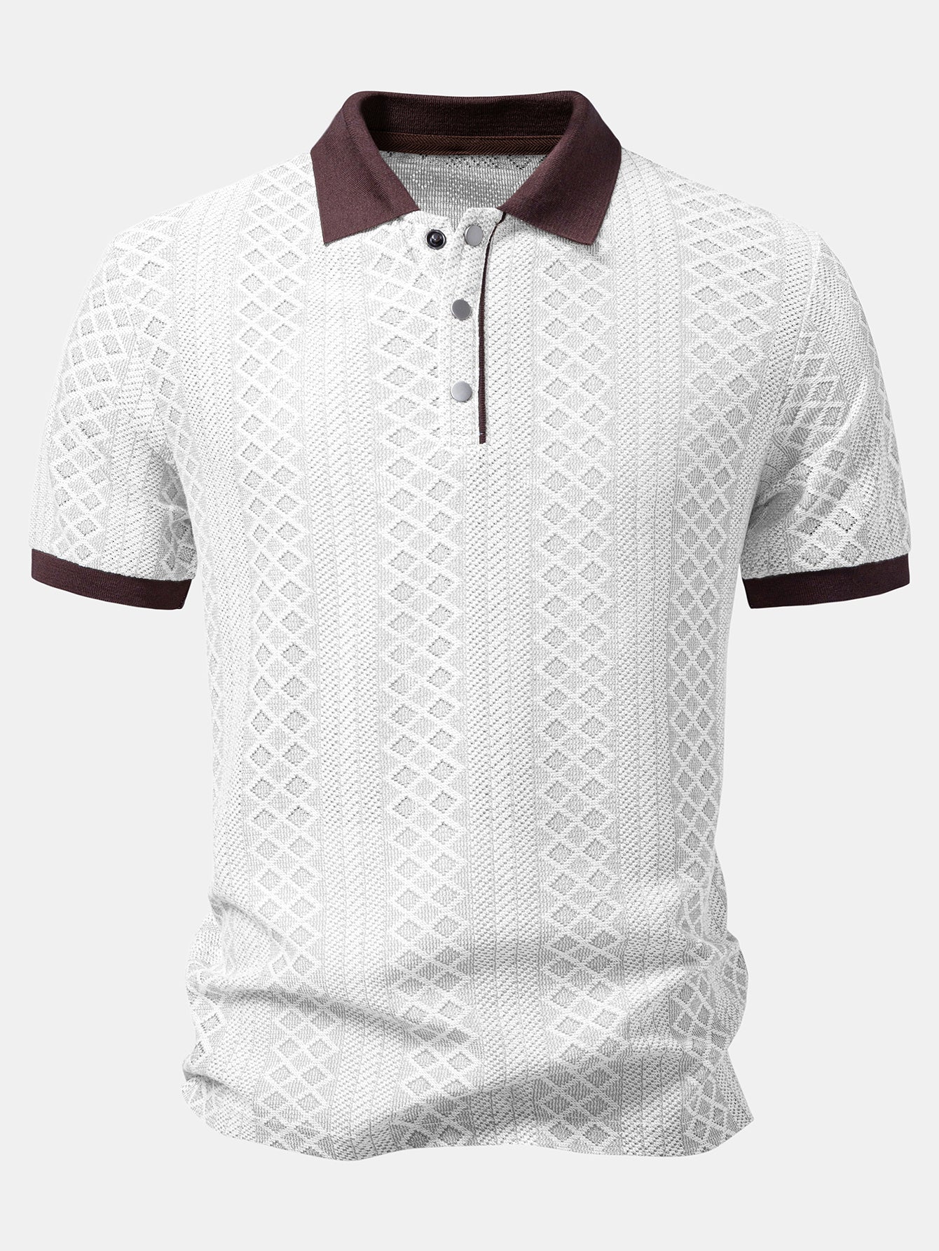 Geometric Rhombus Jacquard Polo