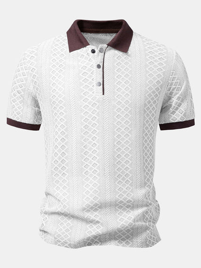 Geometric Rhombus Jacquard Polo