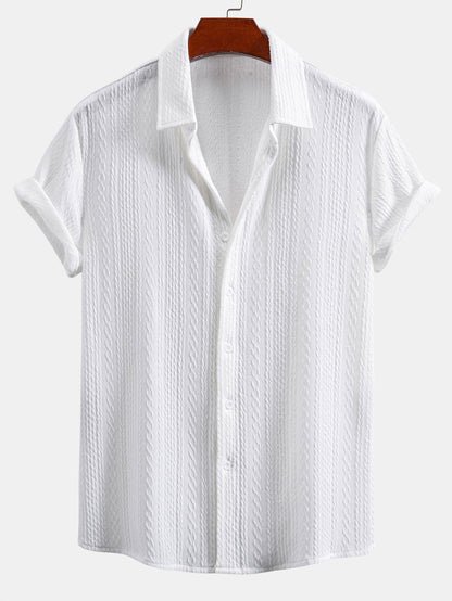 Muscle Fit Jacquard Textured Shirt