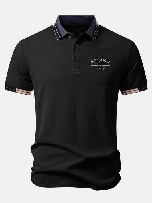 Milano Print Contrast Trim Polo