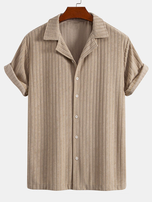Striped Terry Cuban Shirt