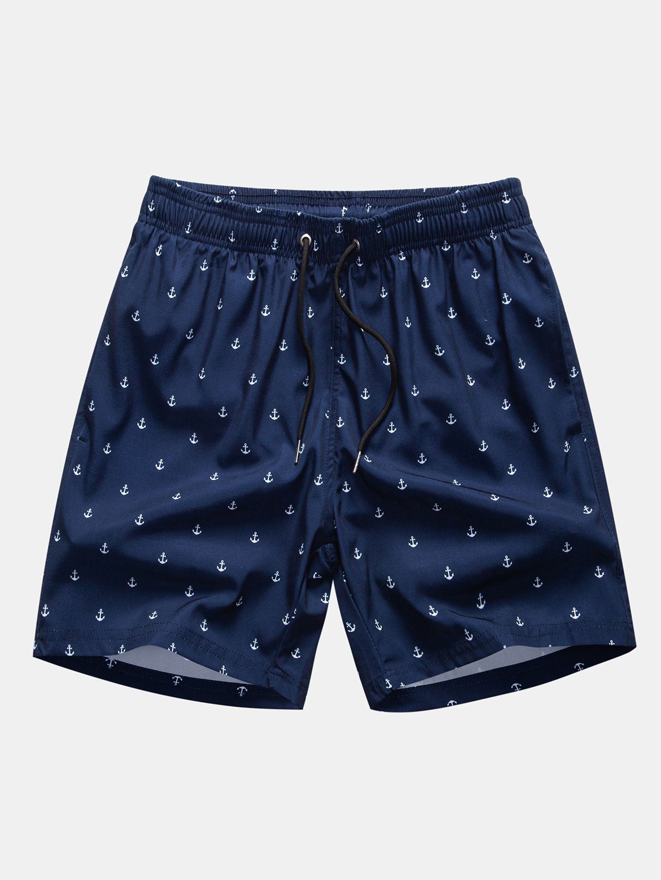 Anchor Print Drawstring Swim Shorts