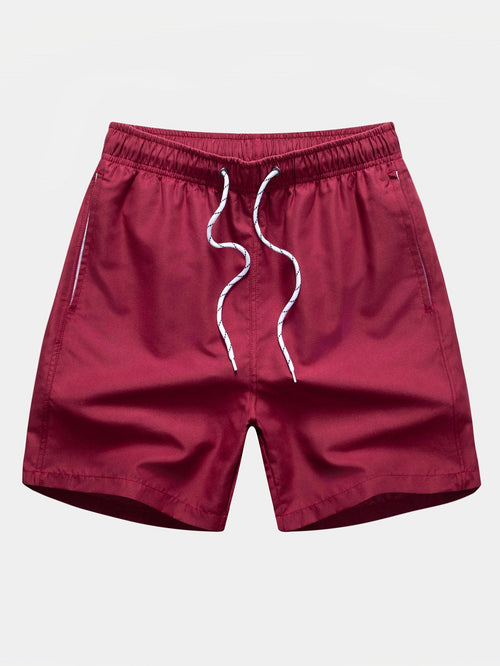 Solid Drawstring Swim Shorts