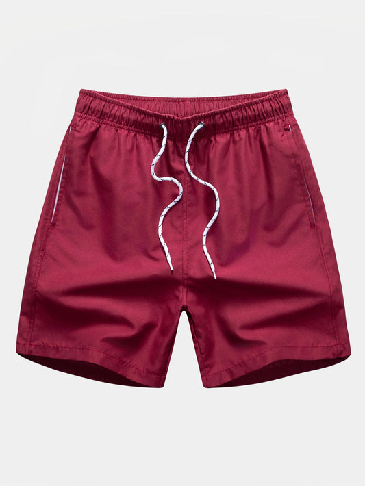Solid Drawstring Swim Shorts
