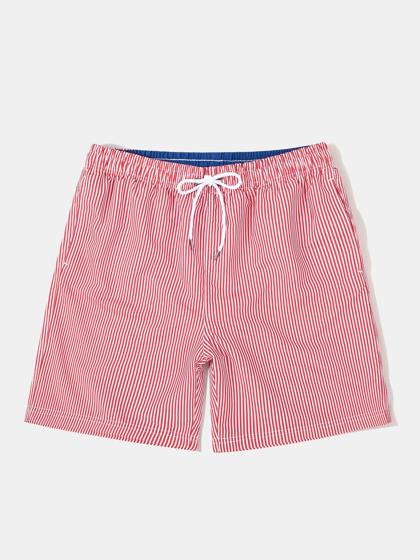 Vertical Striped Drawstring Swim Shorts