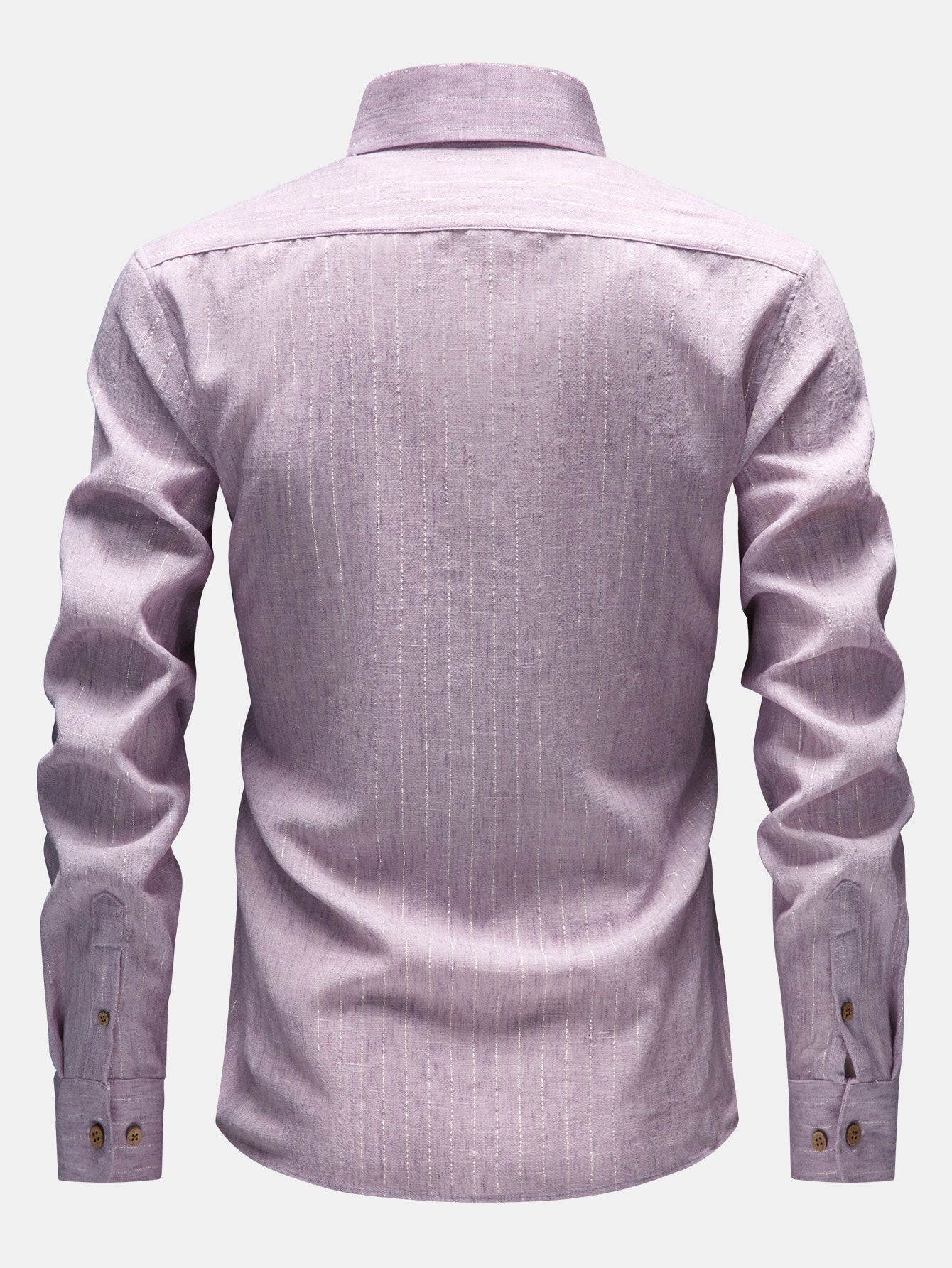 Long Sleeve Stripe Linen Look Button Up Shirt