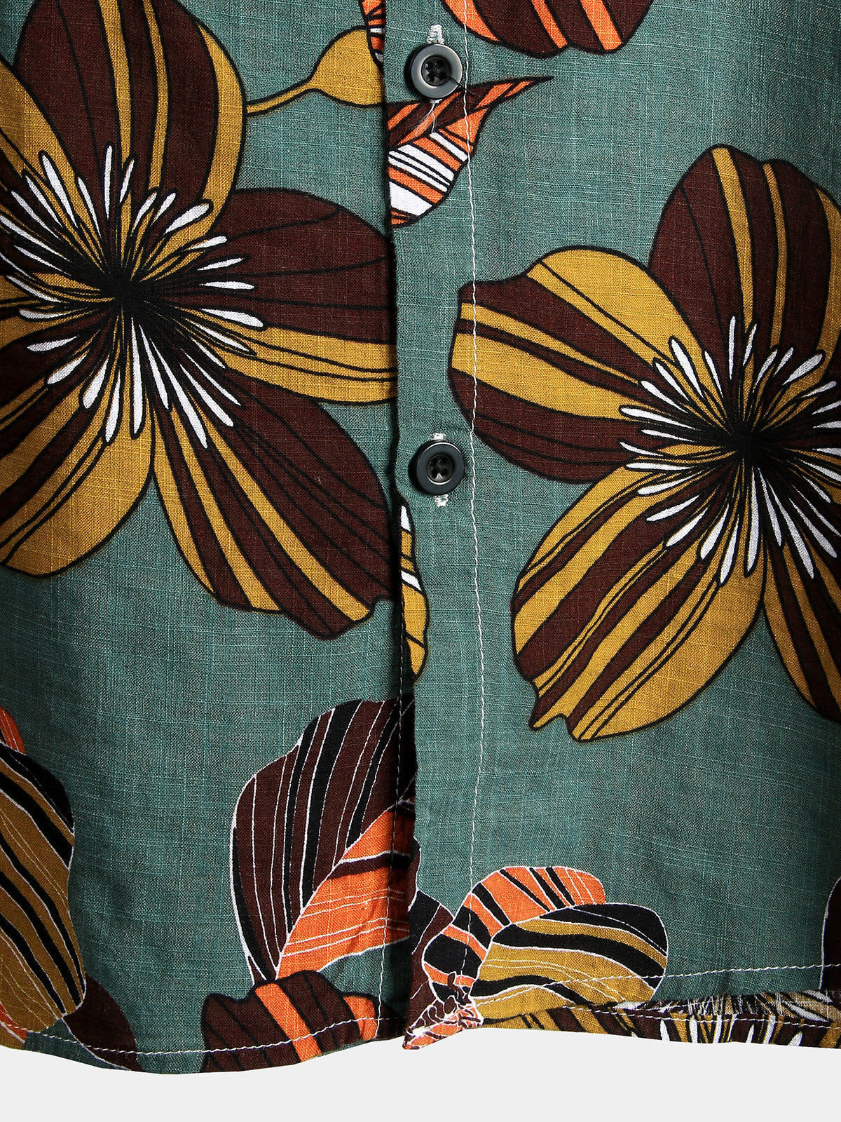 Men's Flower Tropical Hawaii Cotton Short Sleeve Shirt