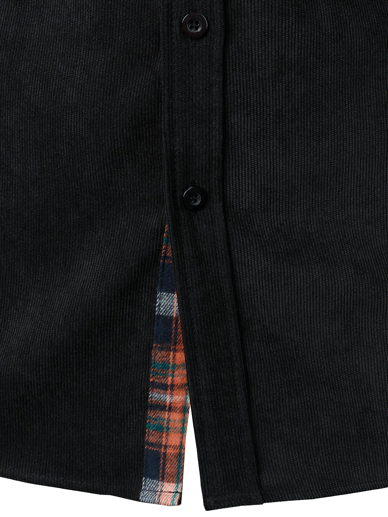 Corduroy Plaid Panel Button Up Shirt