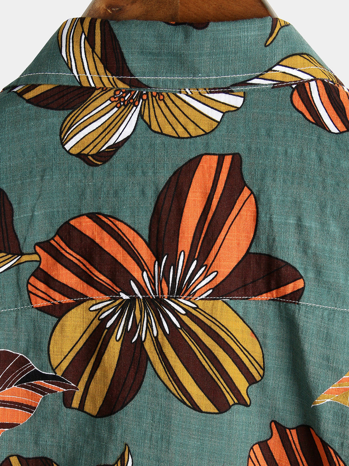 Men's Flower Tropical Hawaii Cotton Short Sleeve Shirt