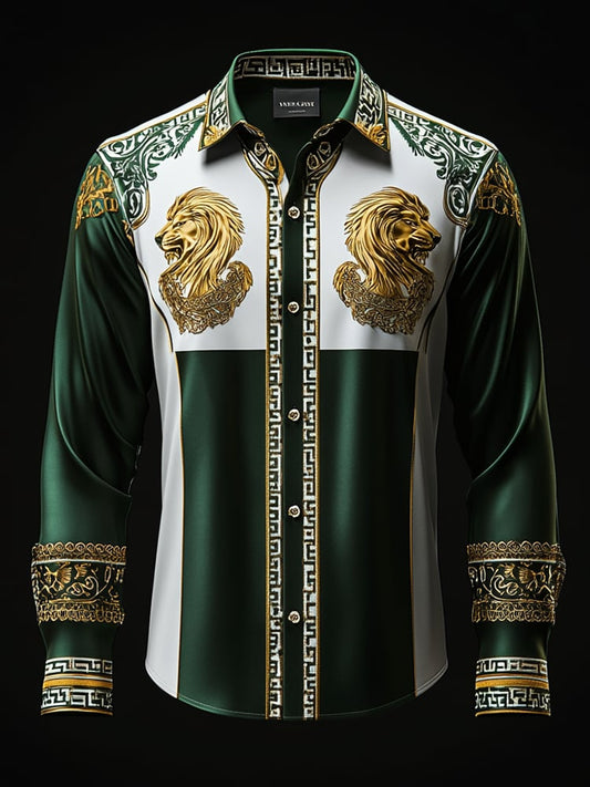 Men's Satin Luxe Long Sleeve Button Down Shirt