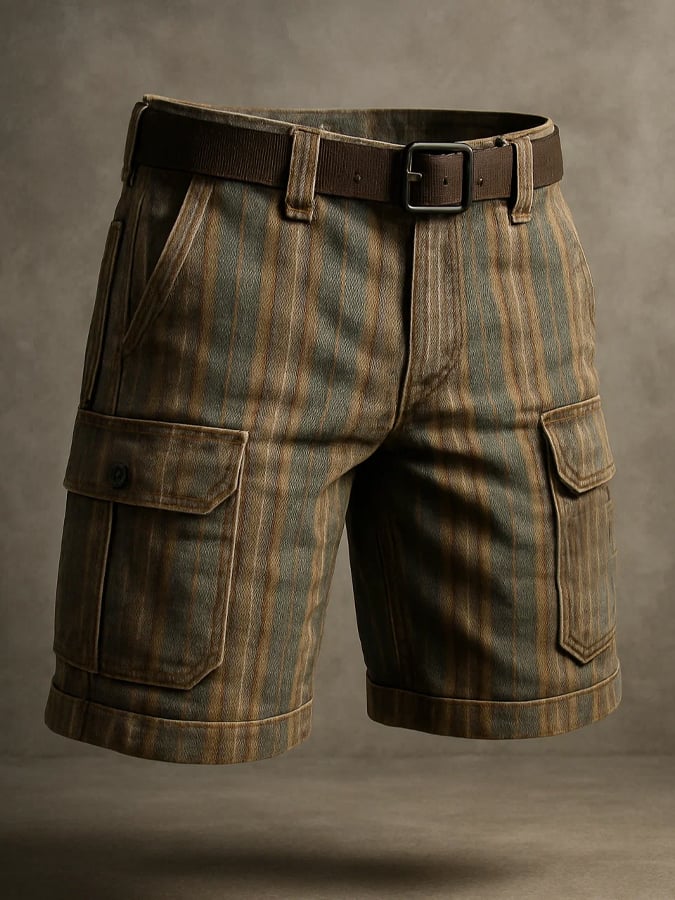 Men's Retro Outdoor Ripstop Multi-Purpose Cargo Shorts