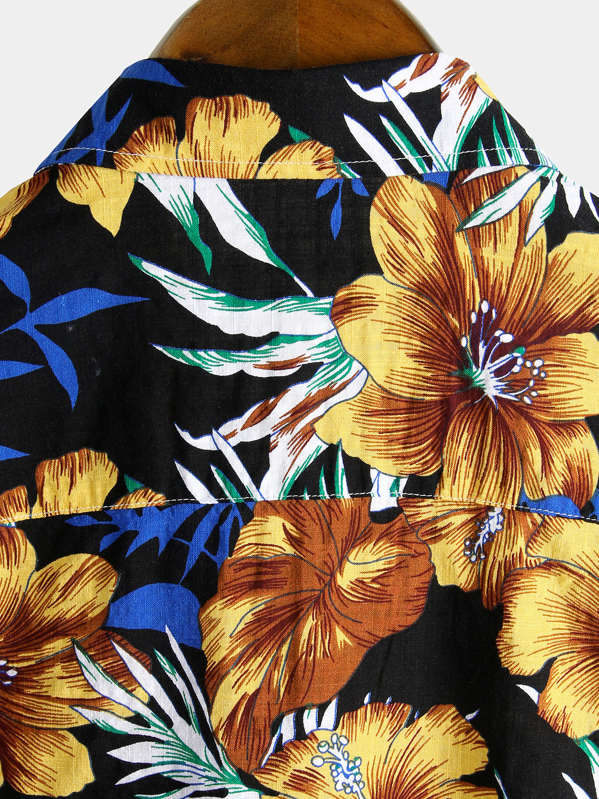 Men's Flower Tropical Hawaii Cotton Short Sleeve Shirt