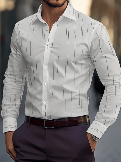 Men's Striped Design Business Casual Shirt
