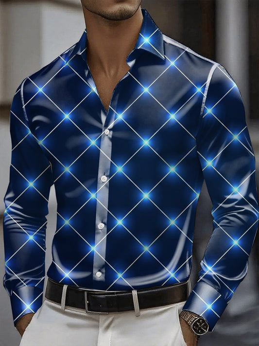 Men's Satin Luxe Long Sleeve Button Down Shirt