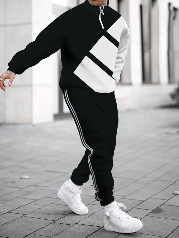 Relaxed Zipper Long Sleeve Two Piece Set