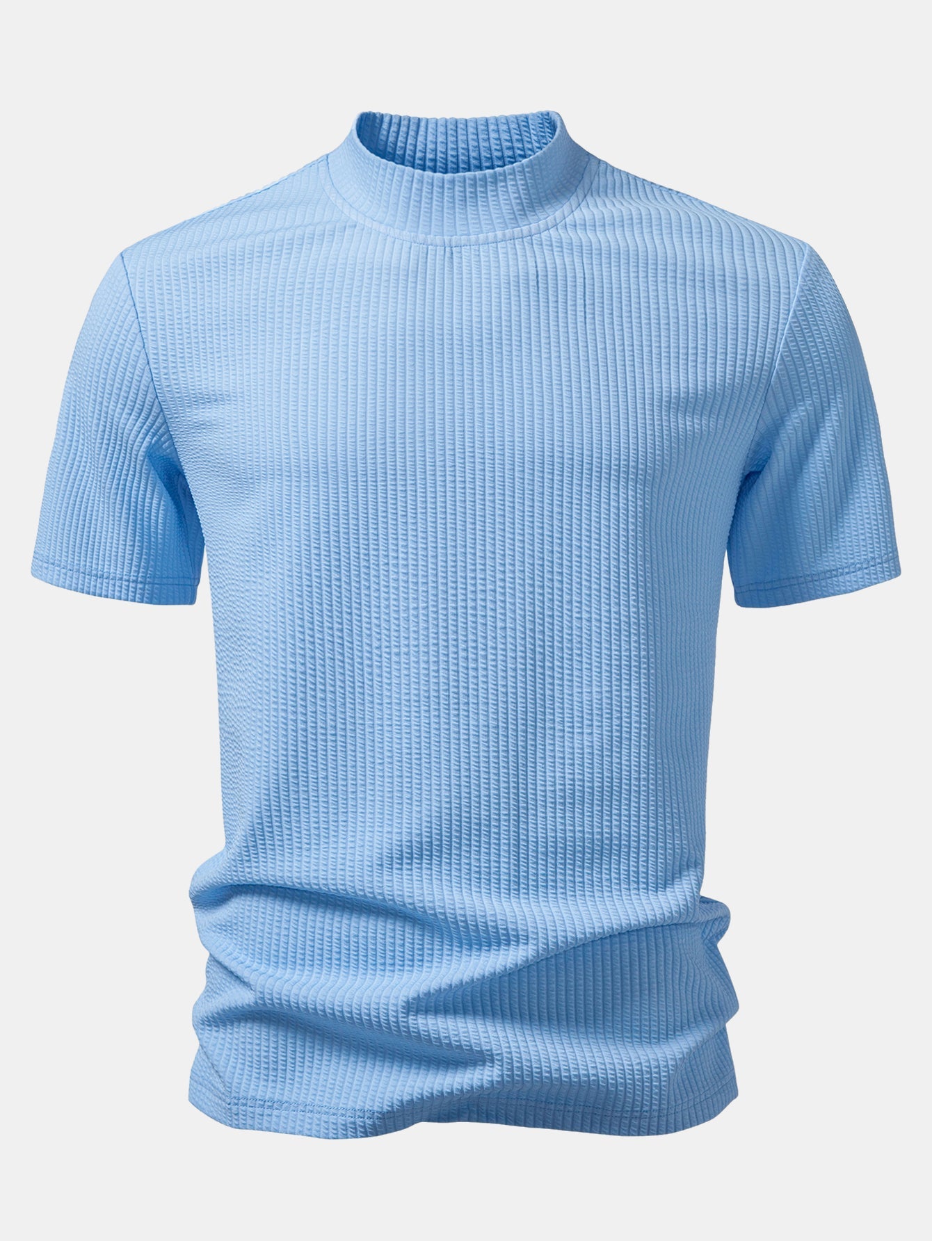 Ribbed  Mock Neck T-Shirt