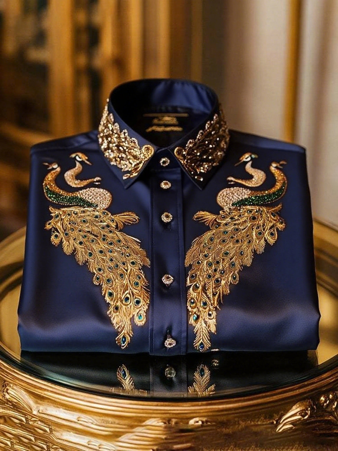 Men's Satin Luxe Long Sleeve Button Down Shirt