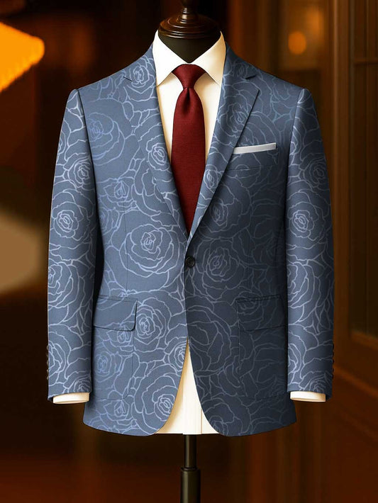 Men's Business Casual Large Pocket Print Blazers