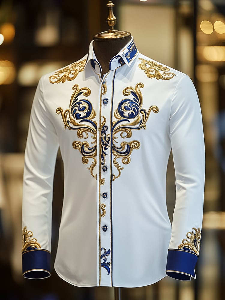 Men's Satin Luxe Long Sleeve Button Down Shirt