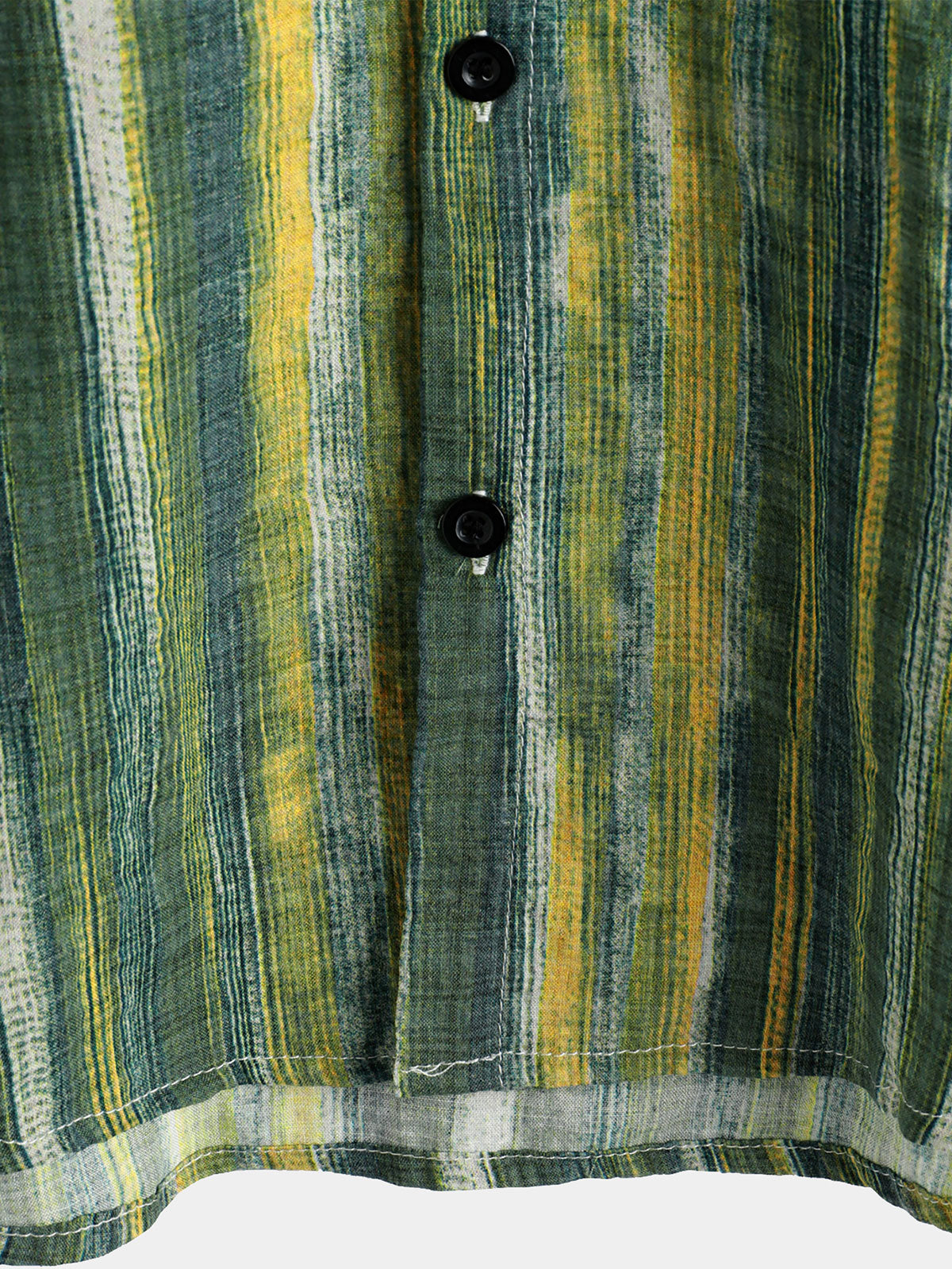 Men's Retro Green Striped Short Sleeve Shirt