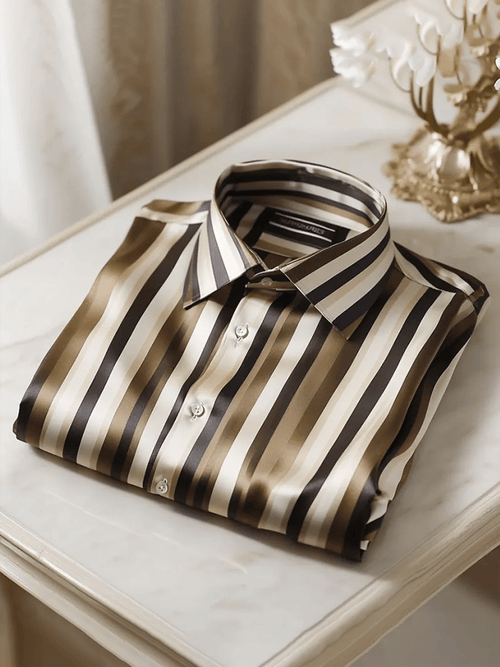 Men's Satin Luxe Long Sleeve Button Down Shirt