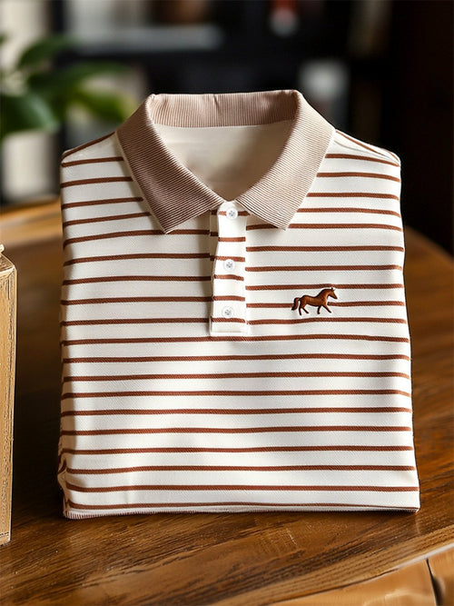 Men's Business Casual Button Short Sleeve Polo Shirt