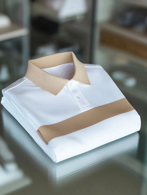 Men's Classic Business Logo Button Short Sleeve Polo Shirt
