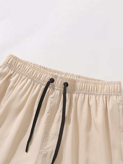 2 In 1 Drawstring Pocket Quick Dry Swim Shorts
