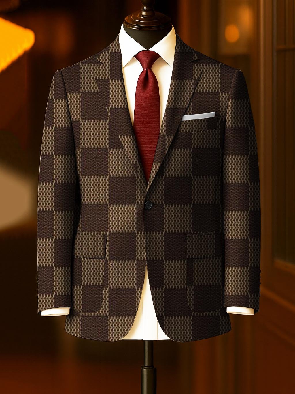 Men's Business Casual Large Pocket Print Blazers