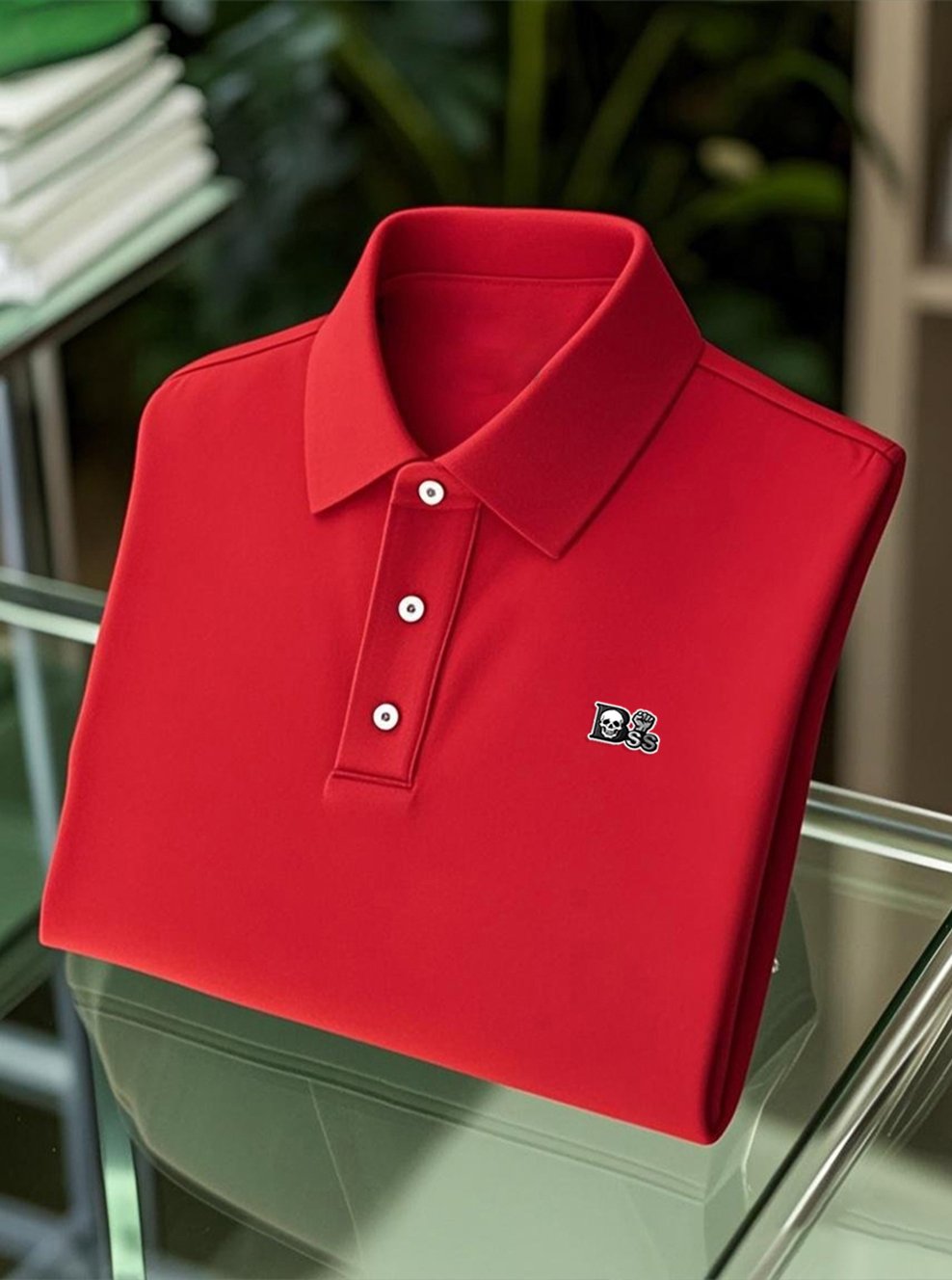 Men's Business Casual Button Short Sleeve Polo Shirt
