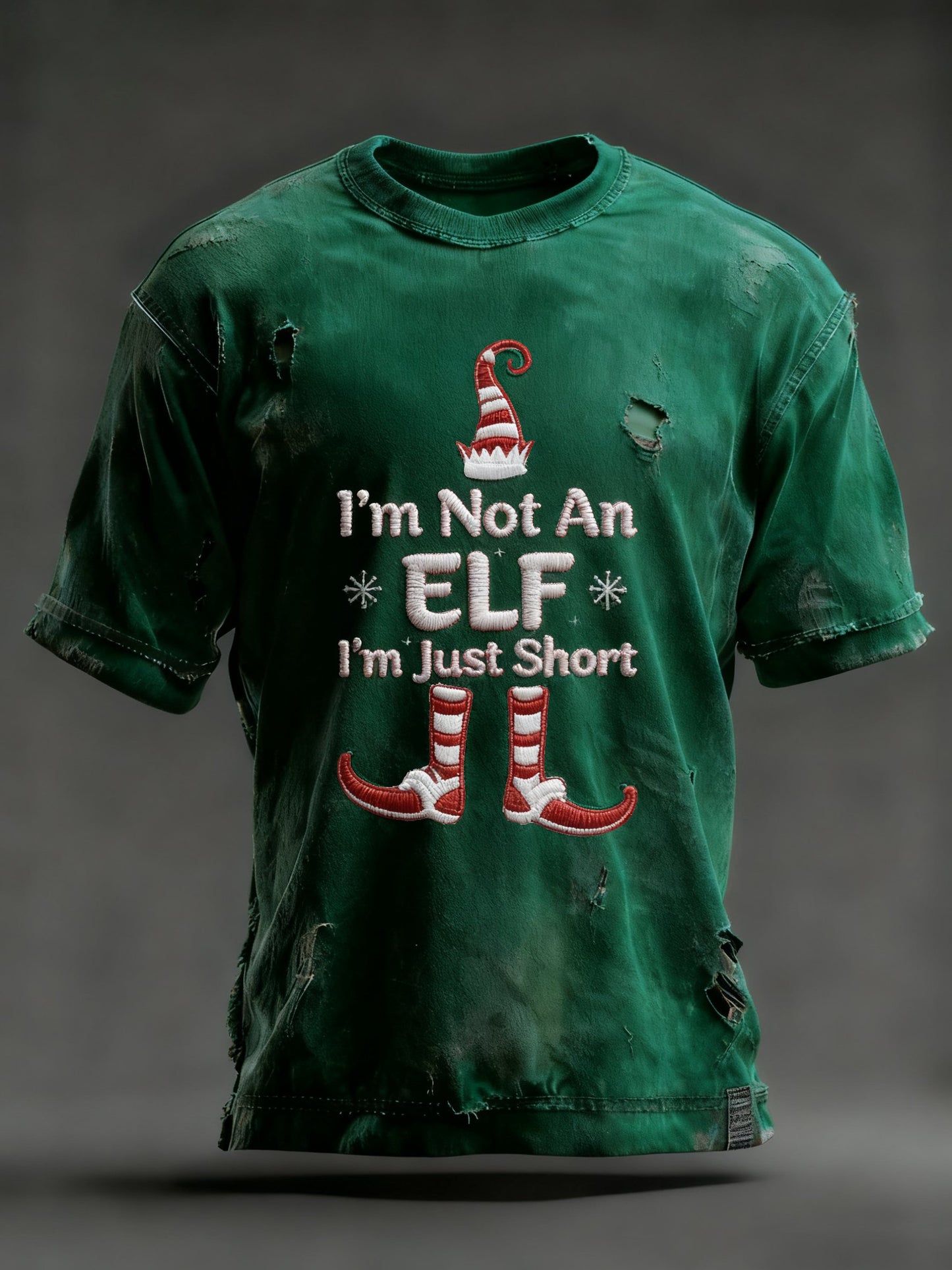 Men's Christmas Fun Slogan Print Crew Neck Top