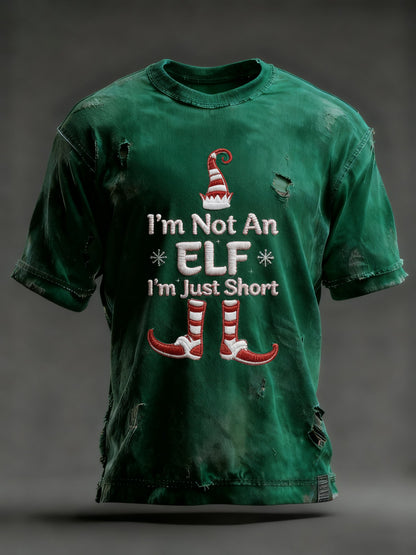 Men's Christmas Fun Slogan Print Crew Neck Top