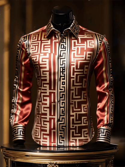 Men's Satin Luxe Long Sleeve Button Down Shirt