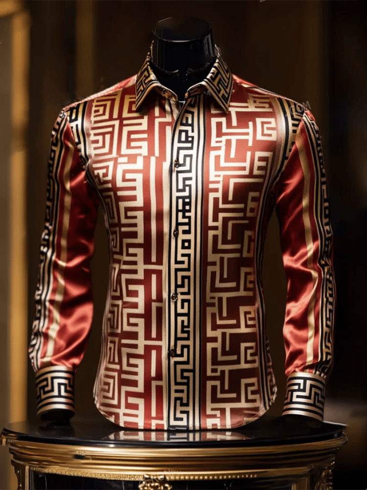Men's Satin Luxe Long Sleeve Button Down Shirt