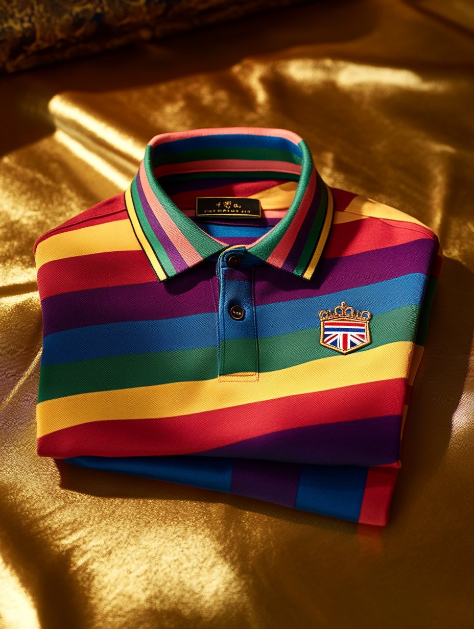 Men's Business Casual Button Old Money Emblem Short Sleeve Polo Shirt