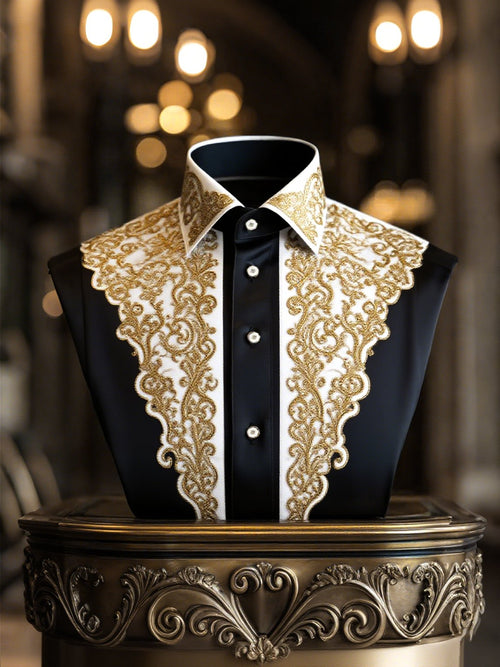 Men's Satin Luxury Business Striped Short Sleeve Button Shirt