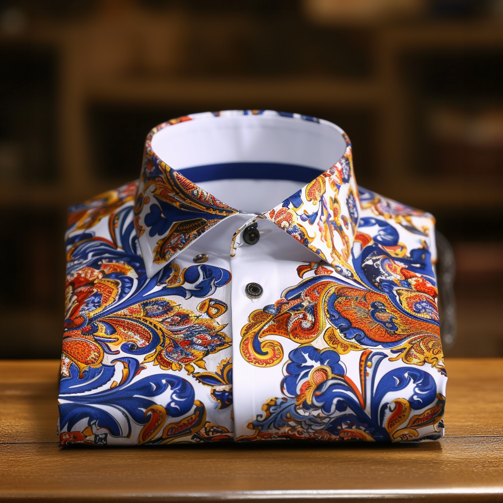 Sophisticated Patterned Business Shirt Long Sleeve