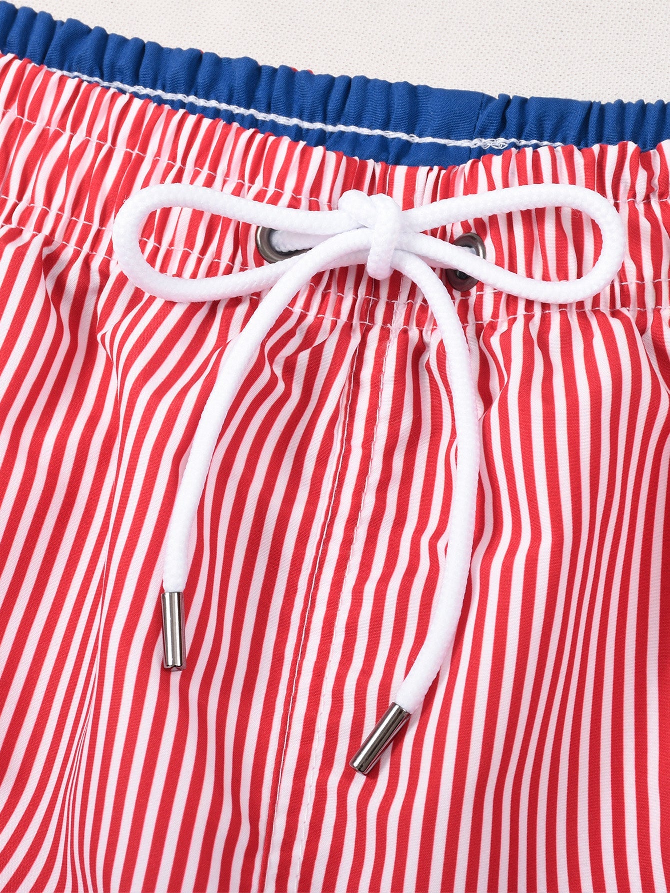 Vertical Striped Drawstring Swim Shorts