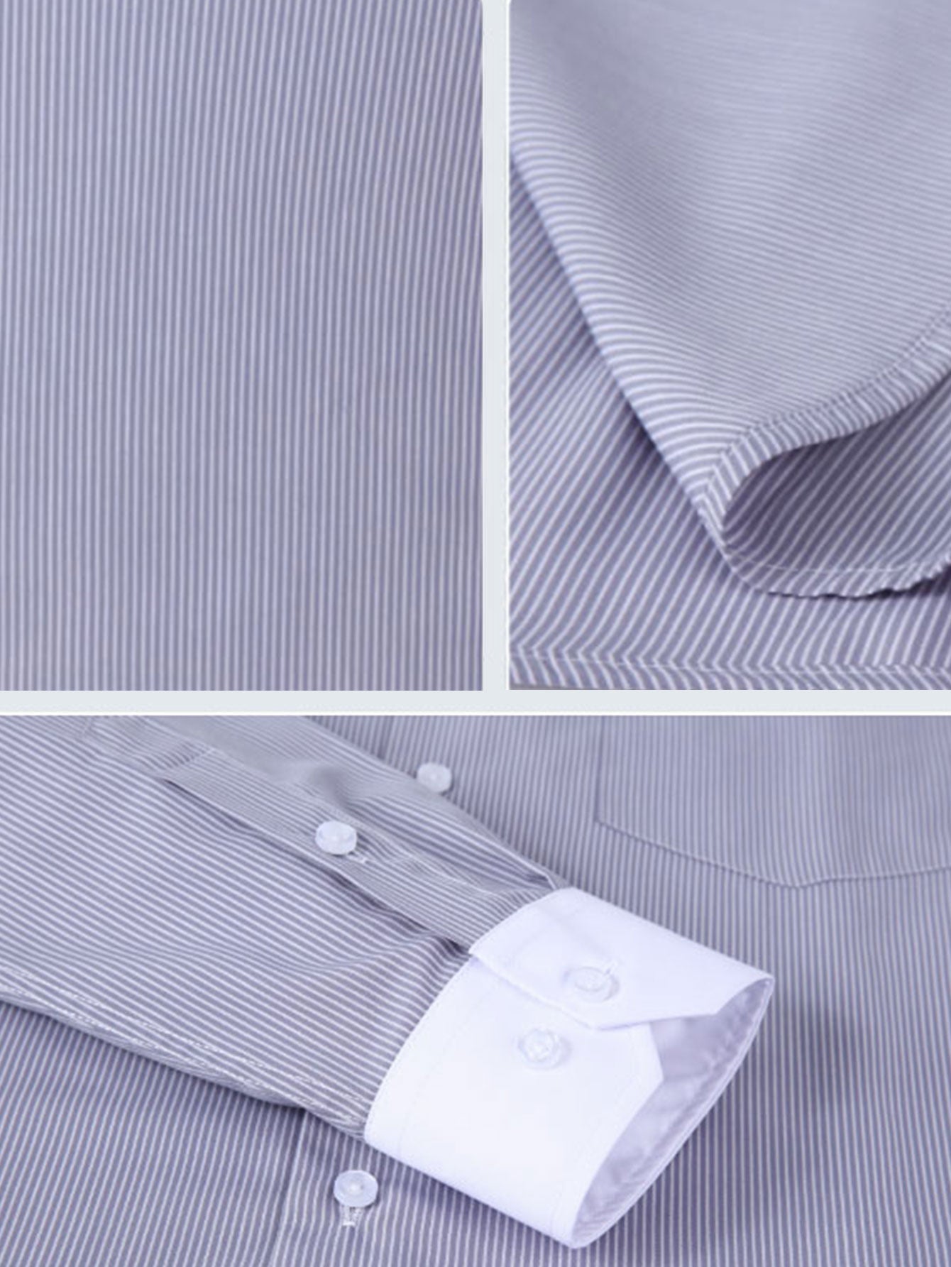 Stripe Contrast Collar Dress Shirt